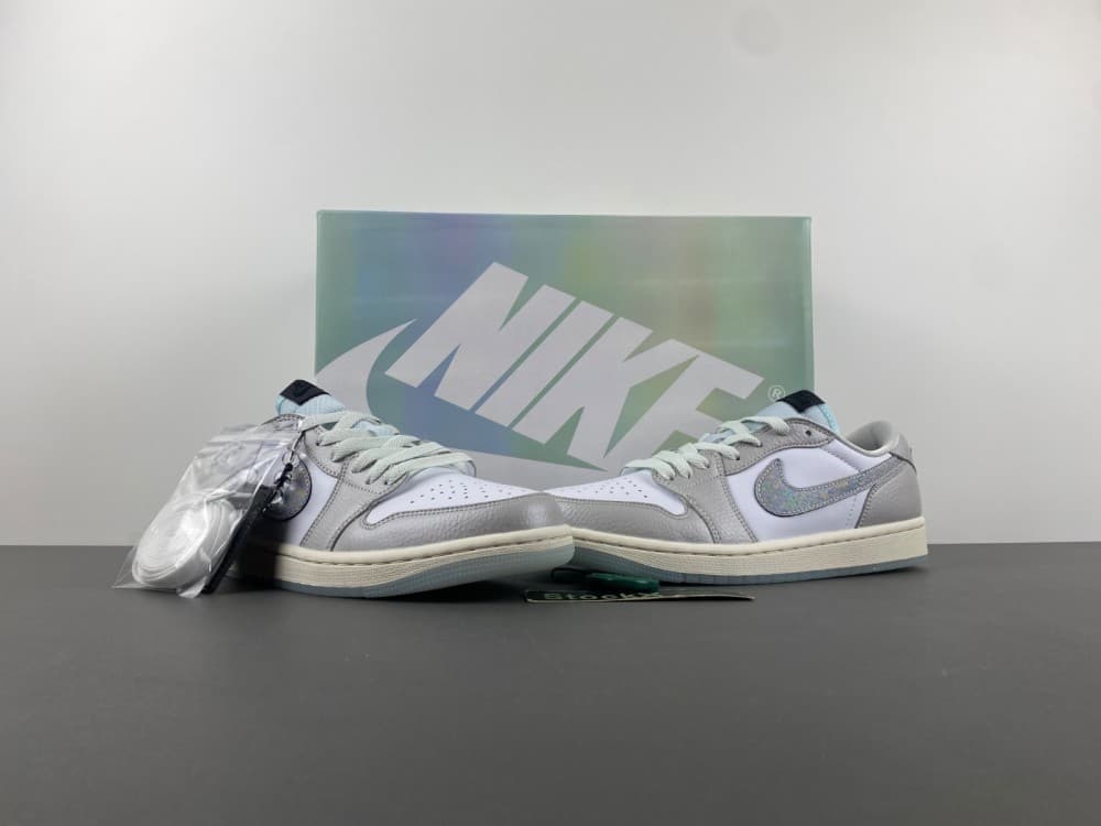 Air Jordan 1 Retro Low White/Grey Colorway Low Top.