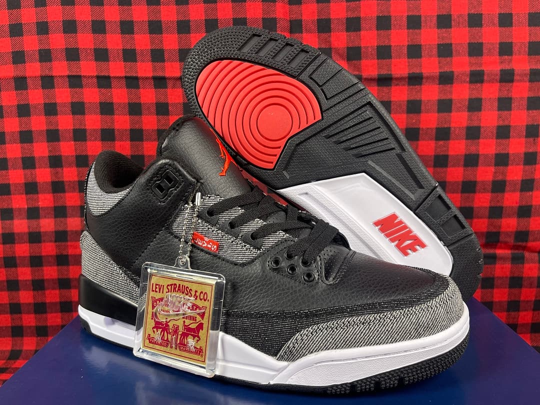 Levi’s × Air Jordan 3 Black/White/Gray Denim Collaboration