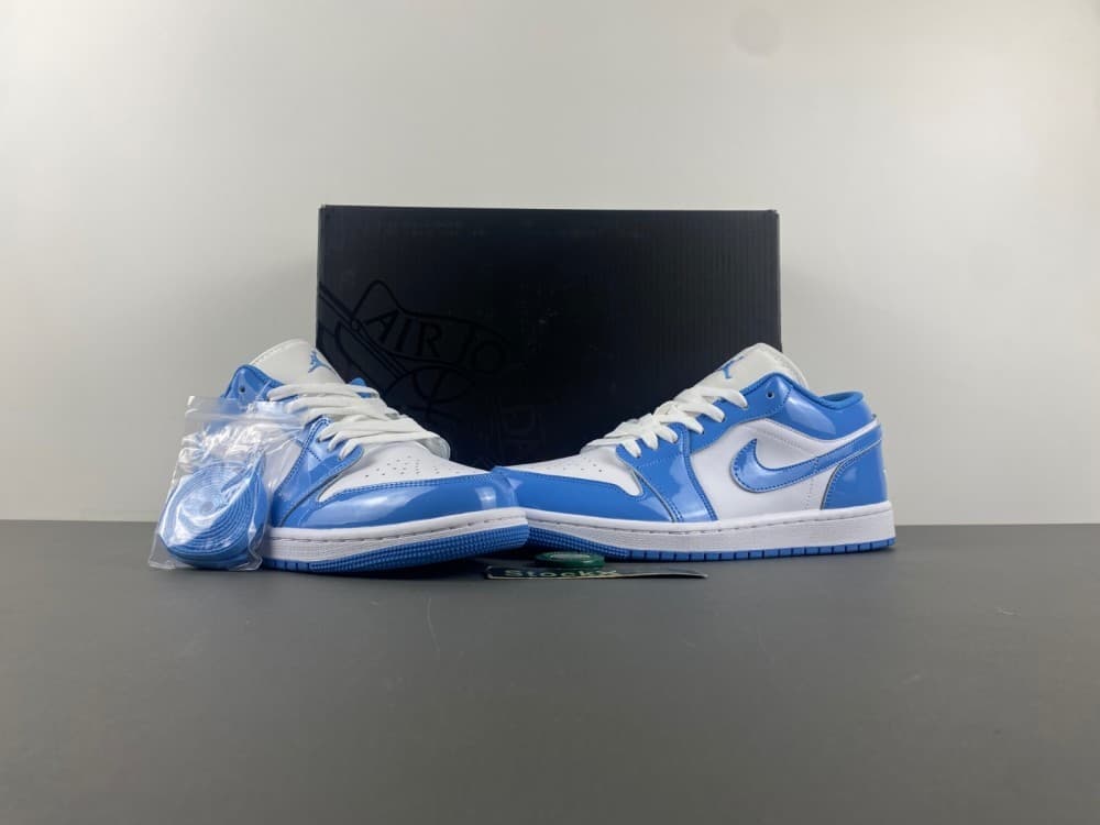 Air Jordan 1 Low. White Jade color, low-cut version.