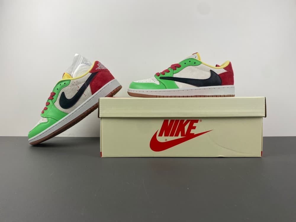Travis Scott x Air Jordan White, Green, Black and Yellow