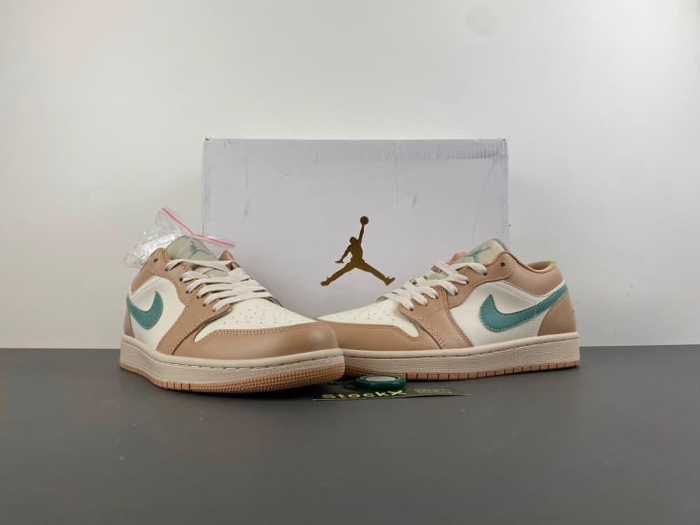 Air Jordan 1 Low White/Cream/Green.