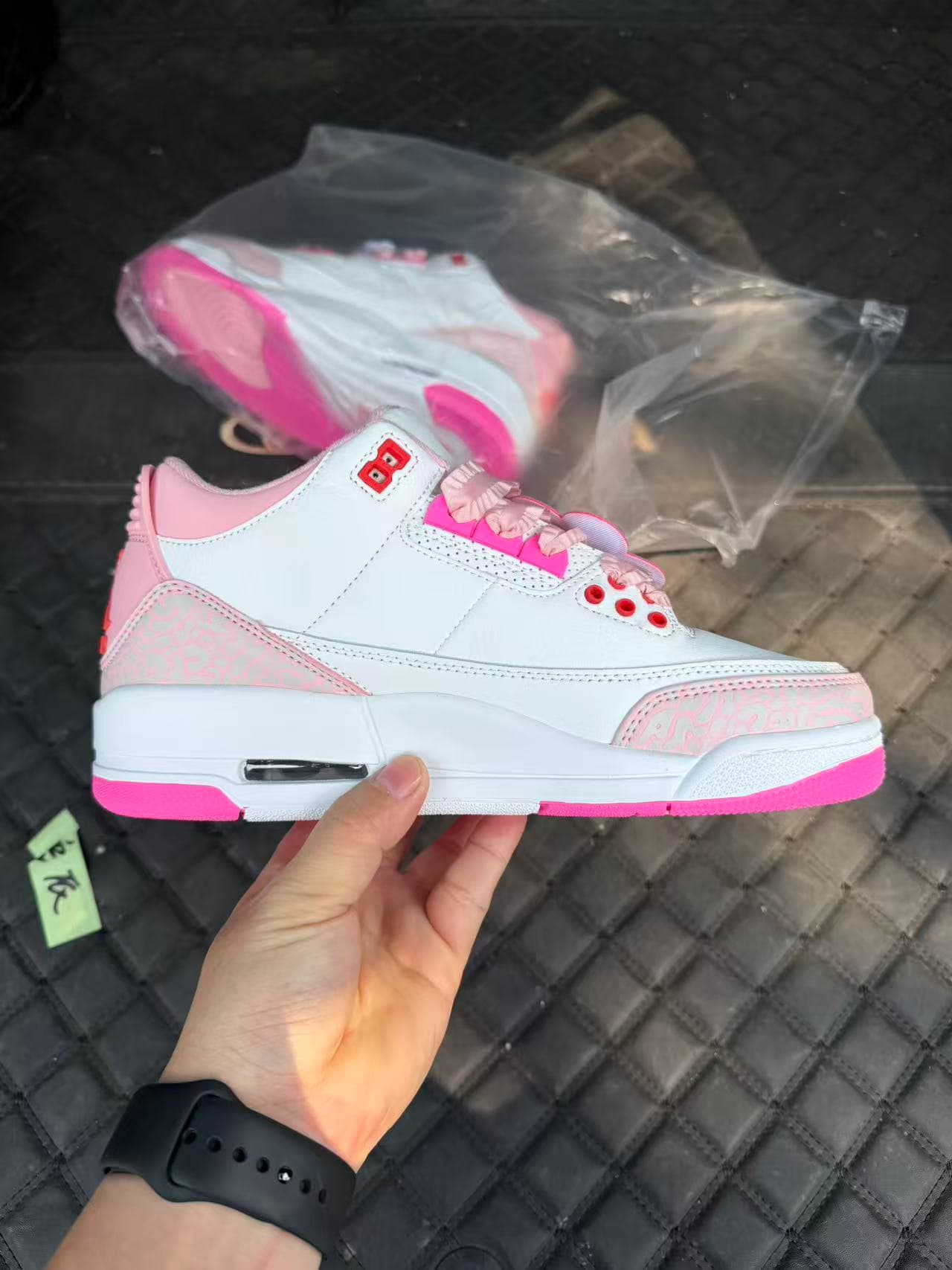 Air Jordan 3 “Little Girl’s Pink Lotus Lace” customizable sneakers.