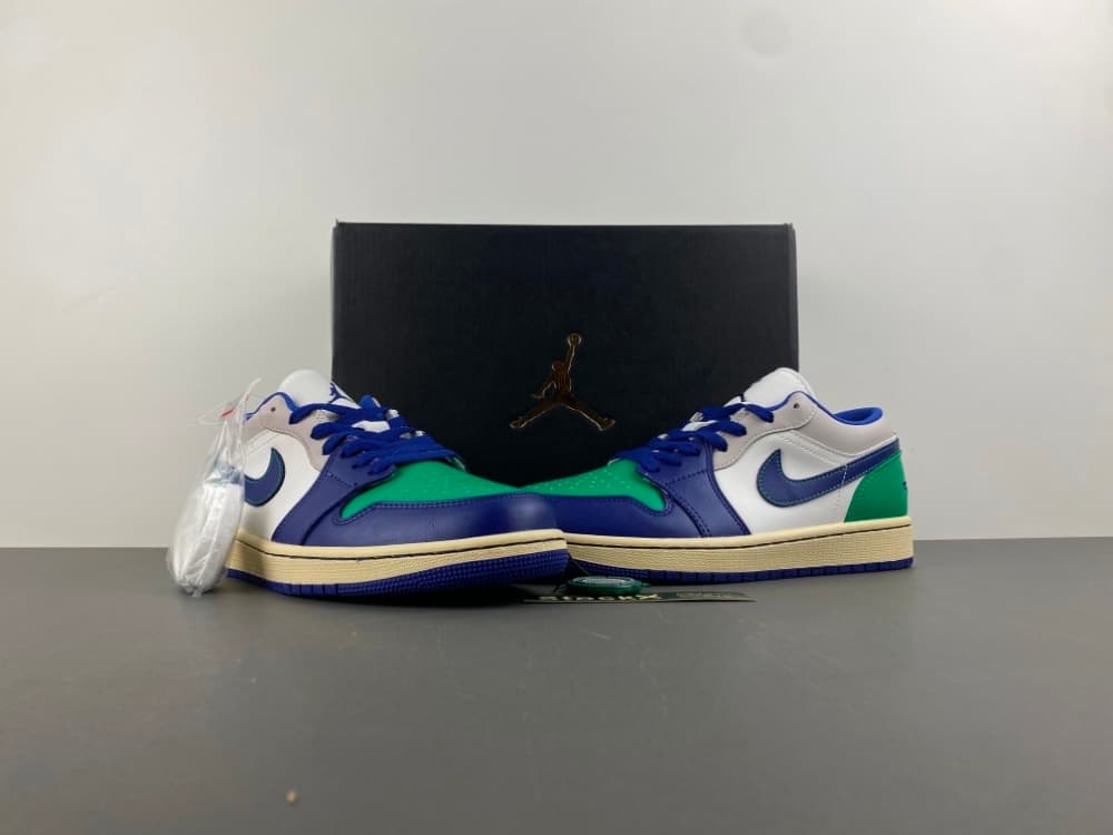 Air Jordan 1 Low White/Purple/Green