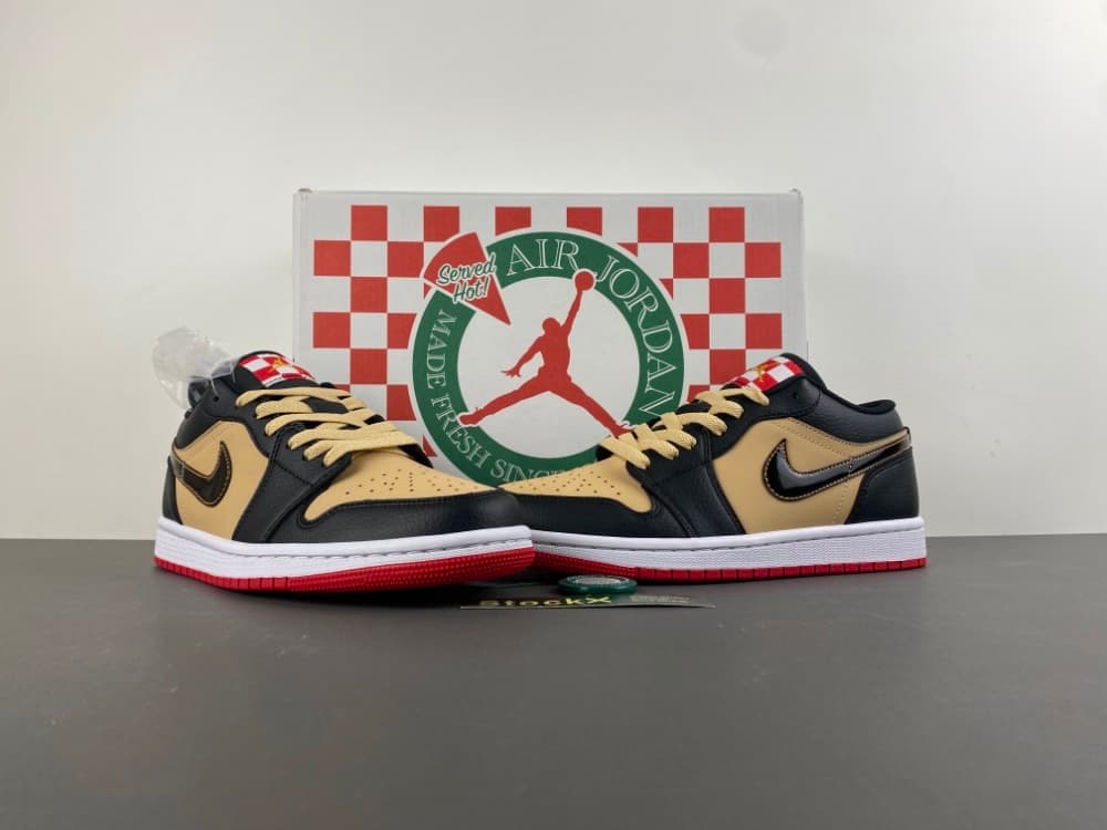 Air Jordan 1 Low, Brown/Black/Red.